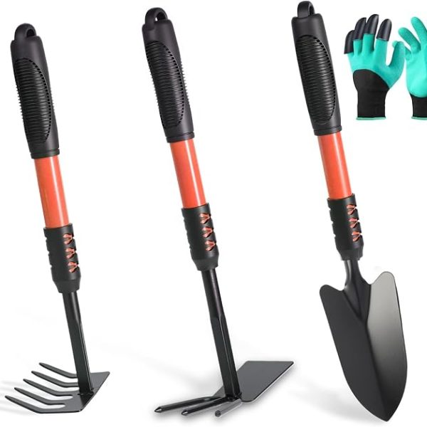 4 Piece Stainless Steel Garden Tool Set For Digging And Planting