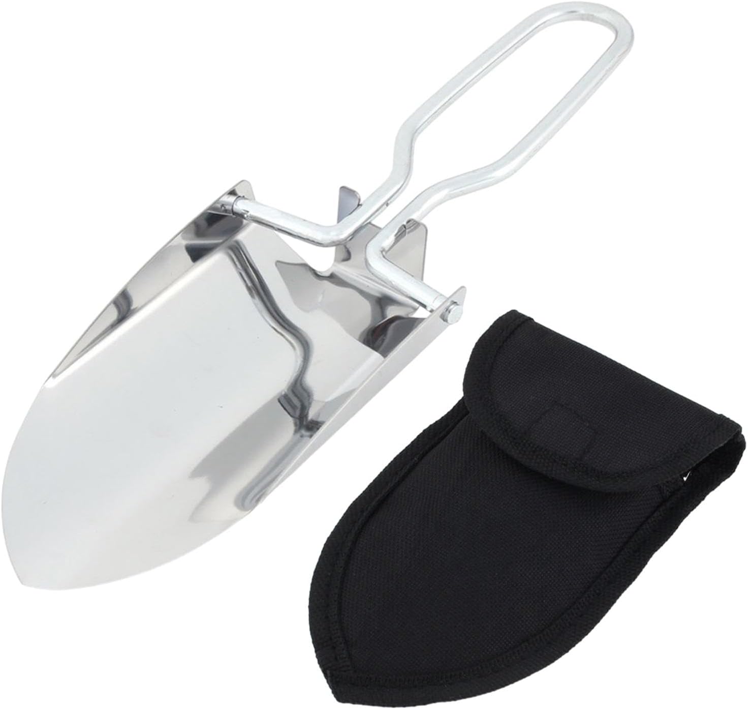 Folding Stainless Steel Garden Trowel with Carrying Pouch for Digging and Planting Image 2